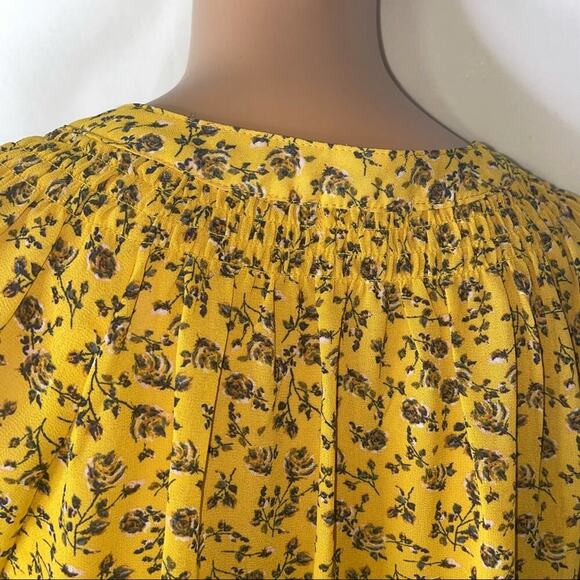 Mason & Belle blouse Stitch Fix Boho Peasant Top SZ XS yellow floral flowy - Picture 12 of 14